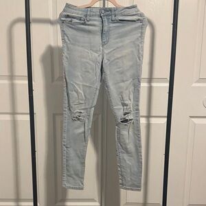 Aeropostale Sky Blue Distressed Skinny Jeans